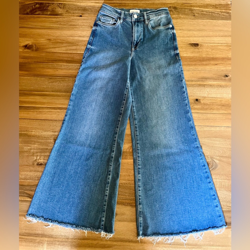 FRAME Le Palazzo Wide Leg High Waist Jeans - Size 27